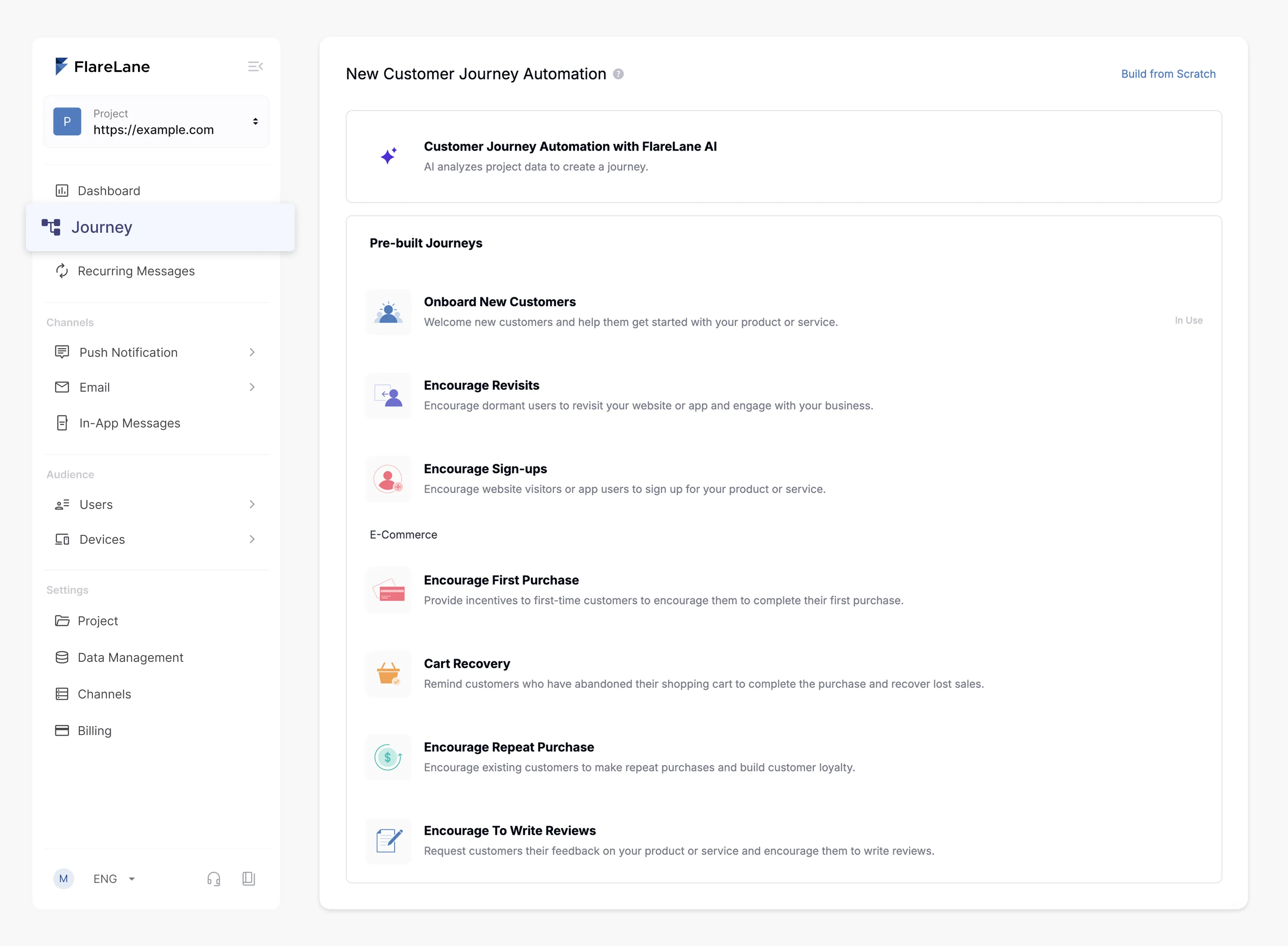Recommended automations gallery listing pre-built industry use cases